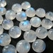 2 Rainbow Moonstone cabochons - 10 mm - Pair of Rainbow Moonstone cabs - gemstone - circle round white - sri lanka - blue purple fire *F5