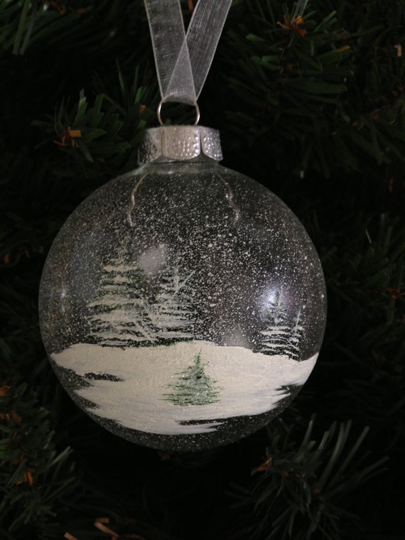 Items Similar To Hand-painted Glass Christmas Ornament On Etsy