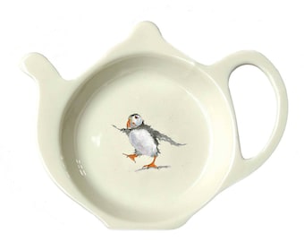 Puffin Teabag Tidy - Housewarming Gift - Puffin Gift - Fine Bone China - Afternoon Tea - Made in England