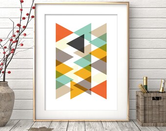 Geoemtric Print, Mid Century Modern Art, Abstract poster, Printable Art, Scandinavian Art,Home decor,Wall art, Wall Print, Mid Century Print