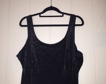 Velour black floor length goth dress