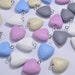 Wood Heart Pendants Assorted Color eco-friendly Wooden Charms 20mm Set of 10 pcs