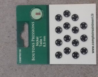 15 snaps size 8.5 mm black color