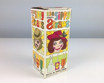 Vintage Sippy Straws, Groovy Graphics, 1960s