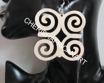 Adinkra Earrings, Dwennimmen symbol of Strength and Humility, African Earrings, Afrocentric Earrings