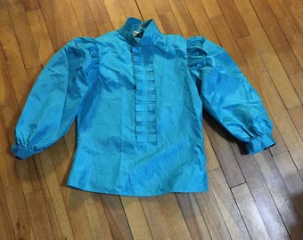 Turquoise puff sleeve top