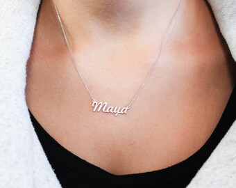 Name Necklace, Custom Name Necklace, Kid's Name Necklace, Personalized Name Necklace, Children Name Necklace, Silver Gift for Mother, SN0224