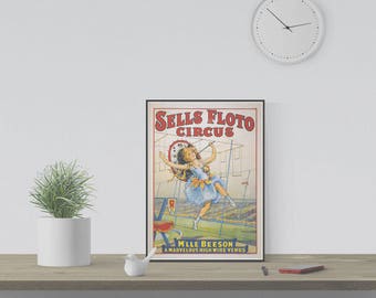 Vintage Circus Poster Reproduction „Sells Floto Circus“