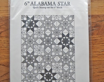 6 inch ALABAMA STAR Quilt stempelset (enkel rubbers)