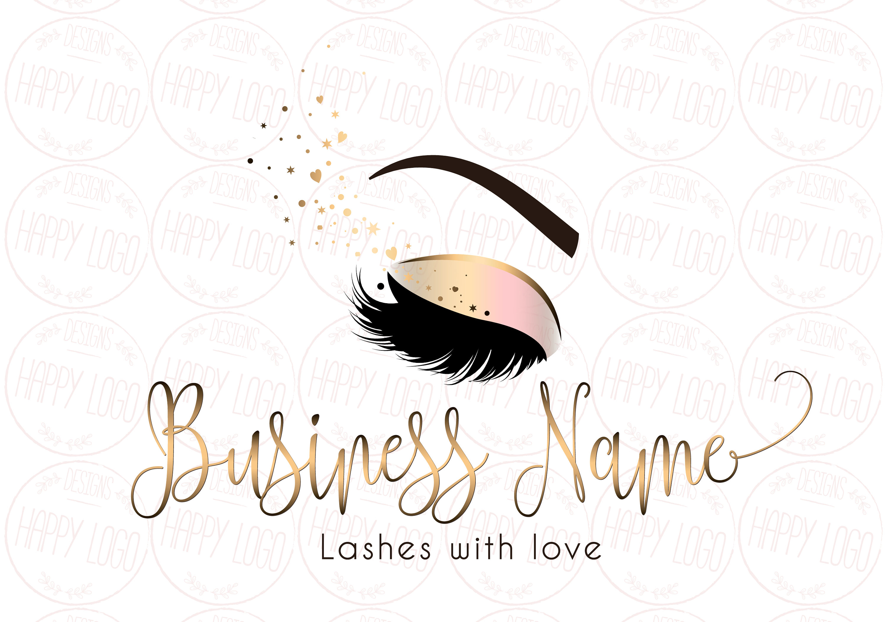 DIGITAL Custom logo design lashes logo lashes beauty logo
