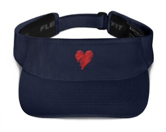 Visor - Minimalist Red Sketchy Love Heart