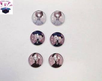 6 glass cabochons 18 mm as pictured lot number 76