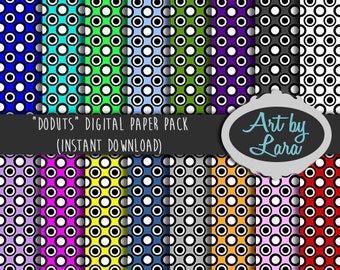Scrapbook Paper - Digital Paper - Printable Scrapbook Paper - Scrapbook Supplies - Polka Dots - Circles - Colorful and Fun - 16 Papers