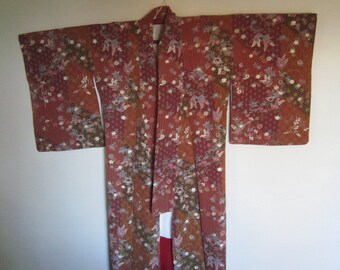 spring flowers brownish kimono