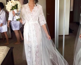 Lace Bridal Robe // Bridesmaid Robes // Robe // Bridal Robe // Bride Robe // Bridal Party Robes // Bridesmaid Gifts