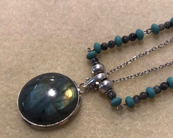 Labradorite and Turquoise Necklace