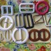 Mixed Lot - 12 Vintage Belt Buckles - 1970's - Plastic - Shell - Metal - Tortise