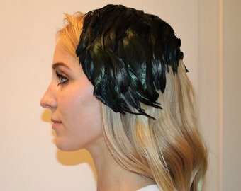 Vintage 1920's Feather Modernette Hat From Stix, Baer & Fuller