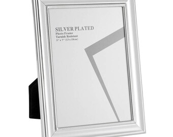 Silver Plated Picture Frames, 5 x 7"