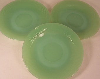 Vintage Fireking Jadite Saucers Three S735