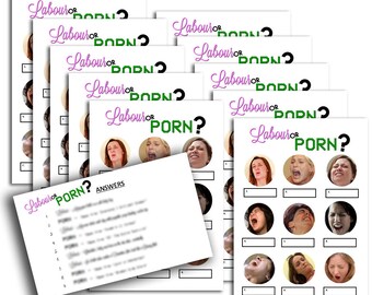 Labour or Porn Baby Shower Game 10 Pack with Answers - Idea Mum to Be Quiz Boy Girl Love Funny Grandma Dad Daddy Mummy