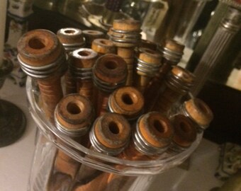 Set Of Six Vintage Wood Spools, More are Available