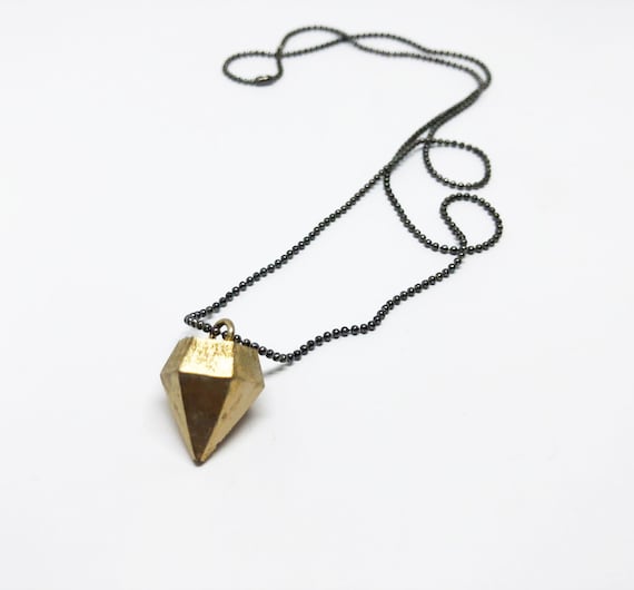 Chain Necklace Black Ball Chain Concrete Jewelry Minimalist Design Concrete Diamond Medium Chain
