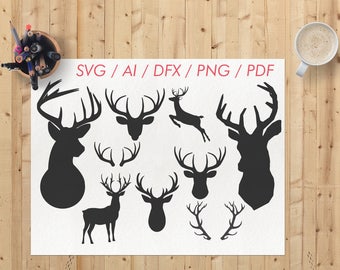 Download Deer svg deer monogram clipart deer head silhouette