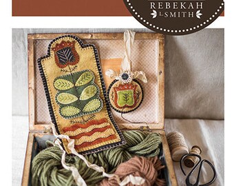 New! Primitive Folk Art Wool Applique Pattern: SEWING ROLL SET - Design is by Rebekah L. Smith