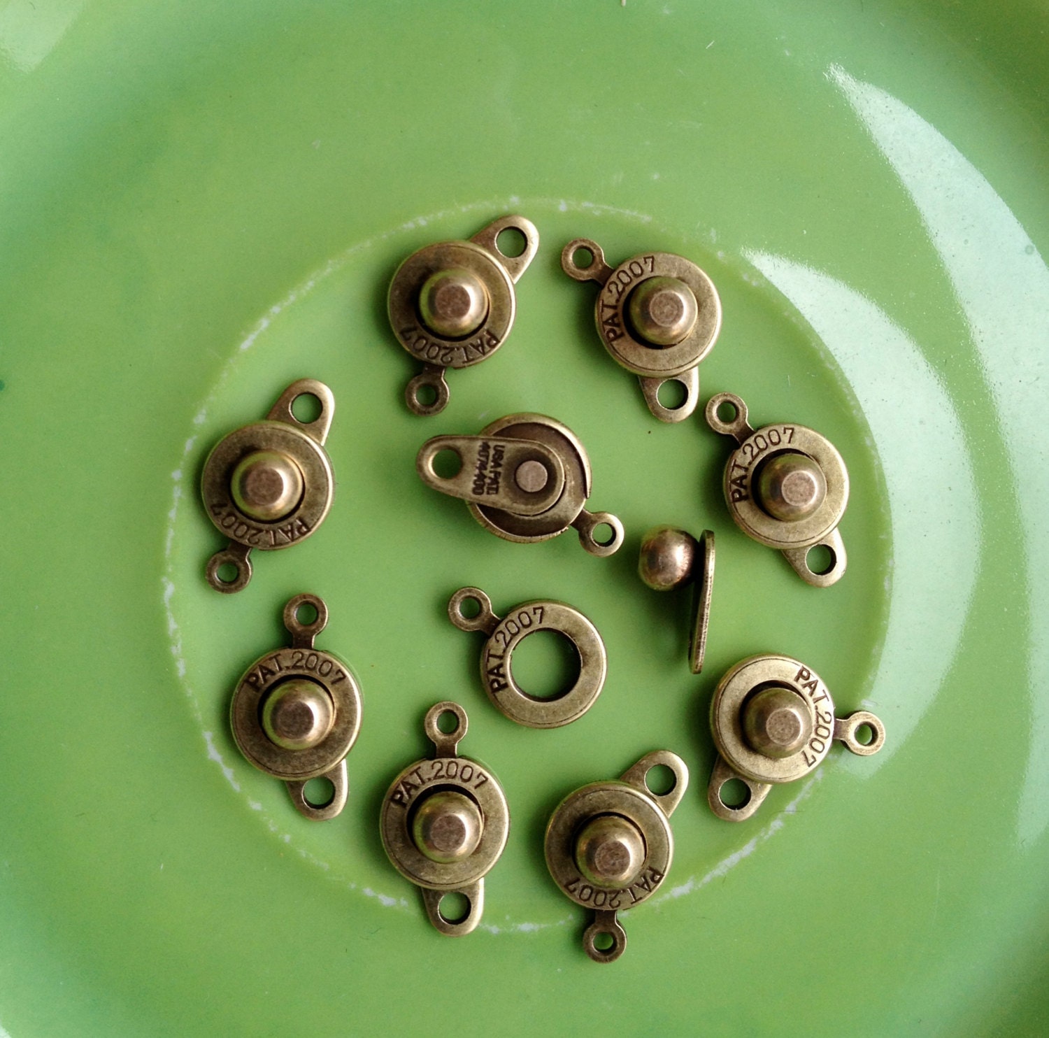 10 ten Patented Premium 8mm Antique Brass Plated Ball and