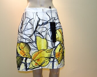 Escada Skirt Floral Abstract Sequined Beaded Pencil Size 38