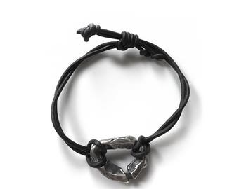 Leather & Sterling Silver Bracelet