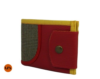 Curve, Handmade Personalized Wallet, Plaid, Vegan Leather Wallet, Bifold Leather Wallet, Mens Leather Wallet, Ladies Leather Wallet, UNUSUAL
