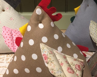 Delightful Polka Dot Spotty 'Fat Hen' Quirky Chicken Doorstop