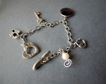 Silver Charm Bracelet, Love Bracelet, Artisan Silver Charm, Artisan Jewelry, Handcrafted Jewelry, Romantic Gift, Urban Chic