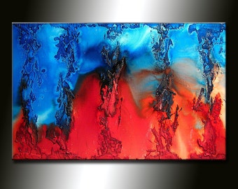 ORIGINAL Abstract Contemporary Fine Modern rich textured Painting by Henry Parsinia Large 36x24