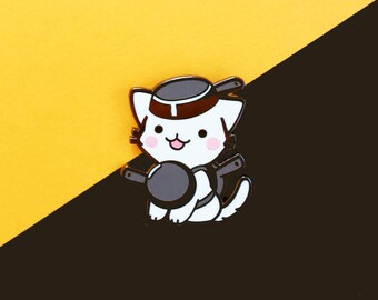 Frying Pan Cat Enamel Pin