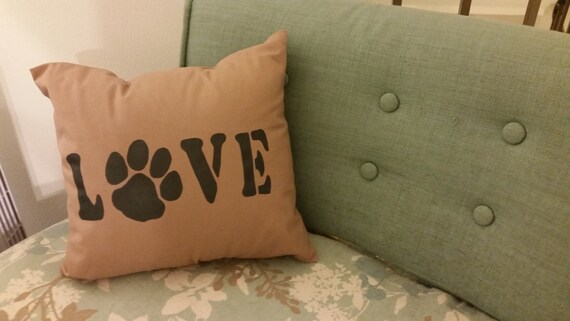 love paw print pillow