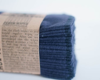 Cloth Wipes - Cloth Diaper Wipes - 10 Navy Blue - Reusable Cloth Wipes -Family ClothWipes