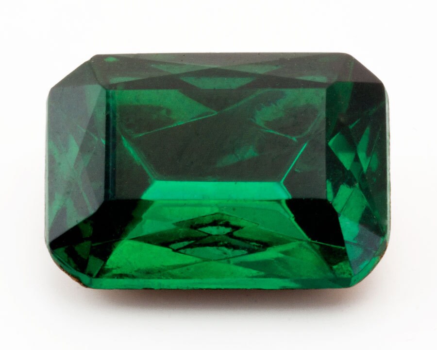 72 Green Glass Rhinestones 20x15mm Large Emerald Octagon