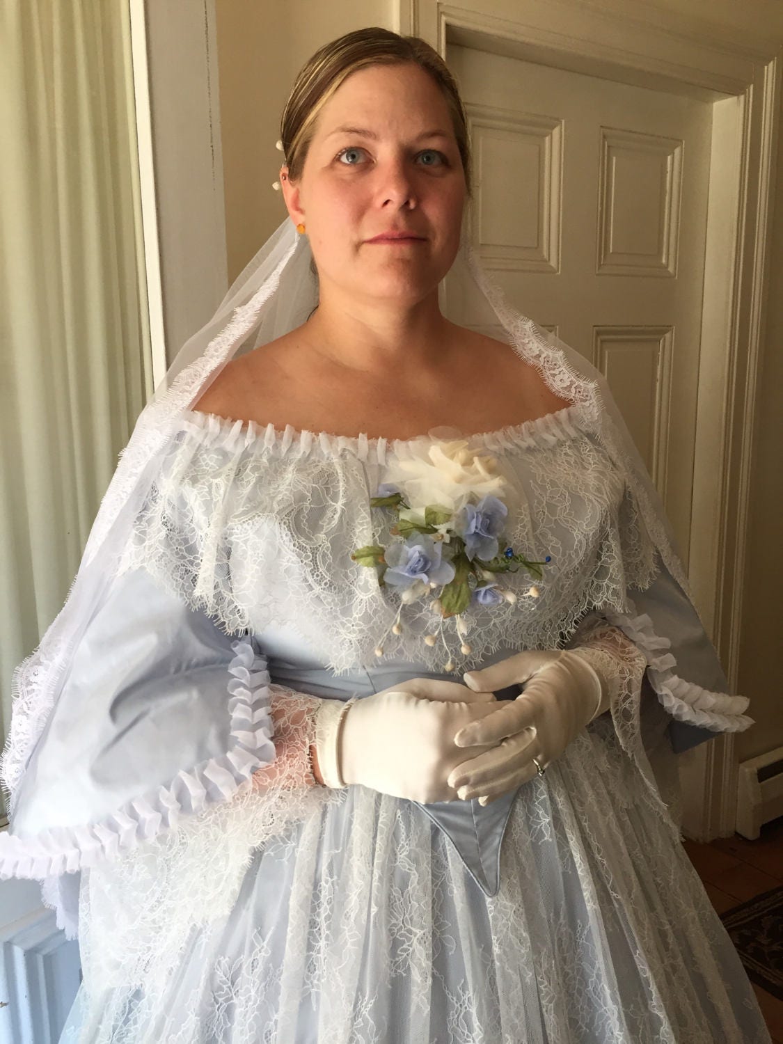 1860's Civil War Era Wedding Gown Mid 19th Century