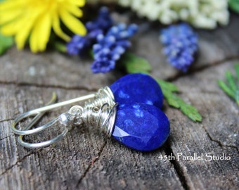Sterling Silver Lapis Earrings, Lapis Earrings, Lapis Jewelry, Lapis Lazuli Earrings, Silver Earrings, Blue Earrings, Gemstone Earrings