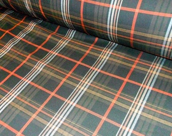 Brown Plaid Fabric Warm Tartan clothes fabric by the meter