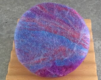 Felted Soap - Shades of Blue, Purple and Reds in a Lime Ginger Fragrance