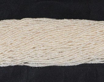 White Freshwater Pearl 2mm Seed Beads - 16" Strand