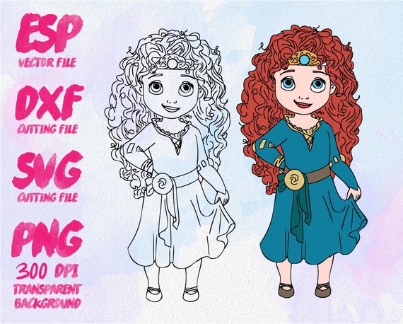 Download Disney Little Princess Merida Clipart SVG Cutting ESP