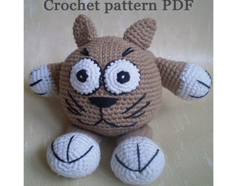 Crochet cat pattern Crochet amigurumi cat pattern Crochet amigurumi pattern Cat lover gift funny Stuffed Animal Crochet animal Crochet toy