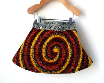 Size 9 Month African Wax Print Skirt - Elastic Back