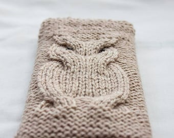 Owl Phone Sock/Case hand knitted Phone Sleeve, phone case, Smartphone, iPhone 7, Samsung Galaxy, ALL Phone Sizes