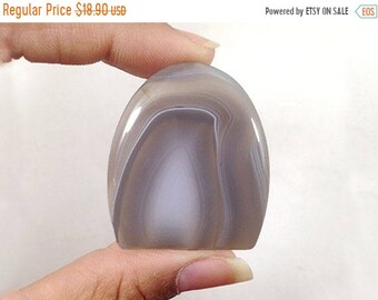 80% SALE Large Gray Banded Botswana Agate cabochon 84Ct (41x36x6 mm) Natural gemstone NS14585